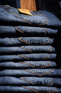 Blue jeans that are great vegan clothes for traveling